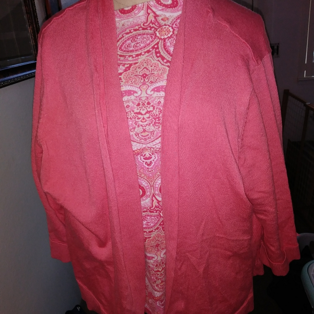 Hot Salmon Cardigan sz XXL